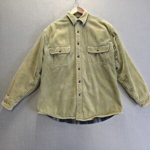 Wolverine Men's Green Corduroy Flannel Lined Shirt Size Medium